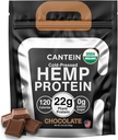 Organic Hemp Protein Powder, Plant Based and Vegan Protein Shake, Lactose and Dairy Free, Gluten Free, Clean and Natural- Chocolate (20 Servings)