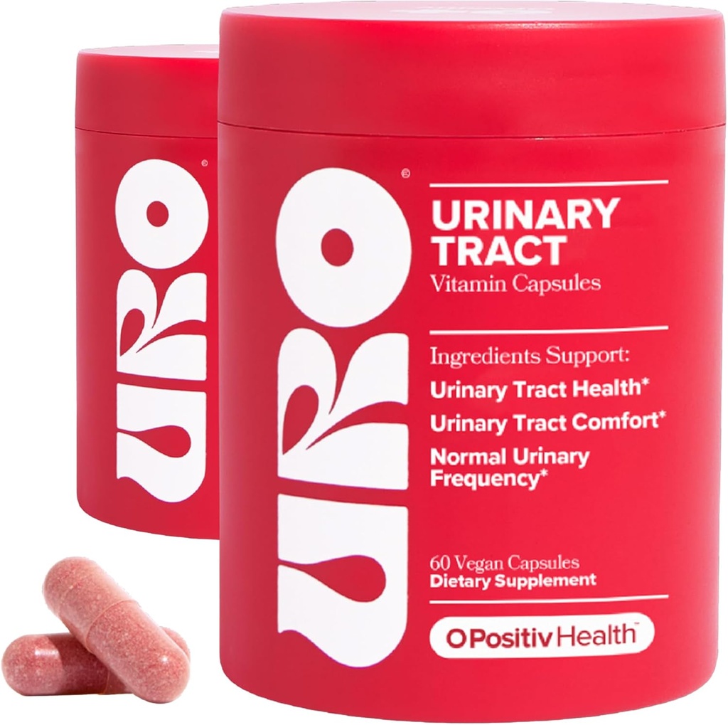 O Positiv URO Urinary Tract Health Supplement for Women, 60 Count (Pack of 2) - Urinary Support Vitamins with Pacran Complete Cranberry Extract, D-Mannose, & Vitamin C - Vegan & Gluten-Free
