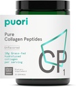 Puori Pure Collagen Peptides milteliai, Unflavored - 10g Gras- Fed hidrolizuotas galvijų kolagenas Palaiko odos sveikatą, Plaukų & nagų stiprumas, bendras skausmas & mobilumo parama - 30 Paslaugos