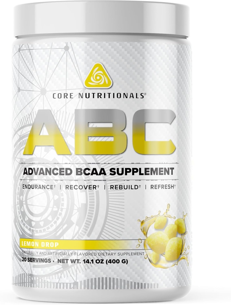 Pagrindinis Nutritionals ABC Advanced BCAA Addition maždaug 124; Amino rūgščių atgavimo mišinys ® 124; su glutaminu, Beta Alanine, Citruline Malate ® 124; 20 Servings (Lemon Drop)