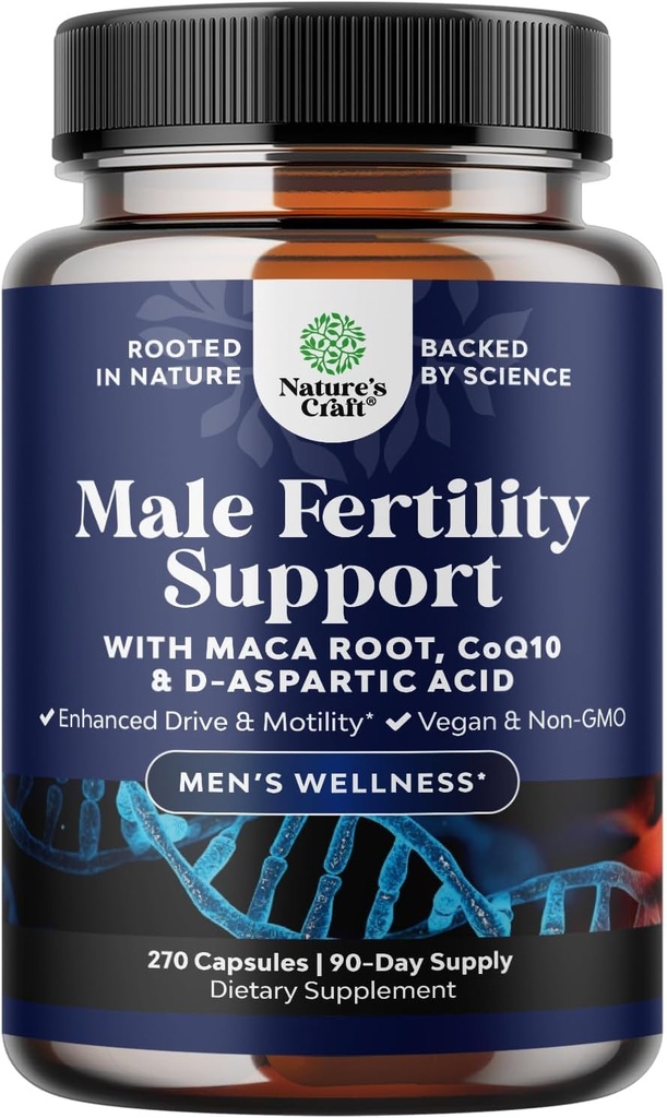 Pre Conception Vyras vaisingumo papildas - Spereno tūrio Booster su CoQ10, Maca šaknis, metilfolate & D-Aspartic rūgštis - Mens vaisingumo papildas Sperm Motility - Samprata Jam, 90 dienų