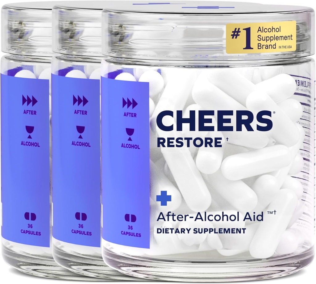Cheers Restore 124; Addition with DHM + L- Cysteine ® 124; Feel Better After Dormning & Support Your Library ® 124; 36 Dozės ® 124; Dihidromiricetinas, Cysteine, Prackly Pear, B- vitaminai, imbieras