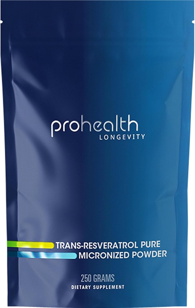 ProHealth Longevity Bulk Trans Resveratrol Mill 250 Grams - Grynas farmacinis laipsnis, 1000 mg vienam škotui, Superior Absorbcija ir biologinis prieinamumas