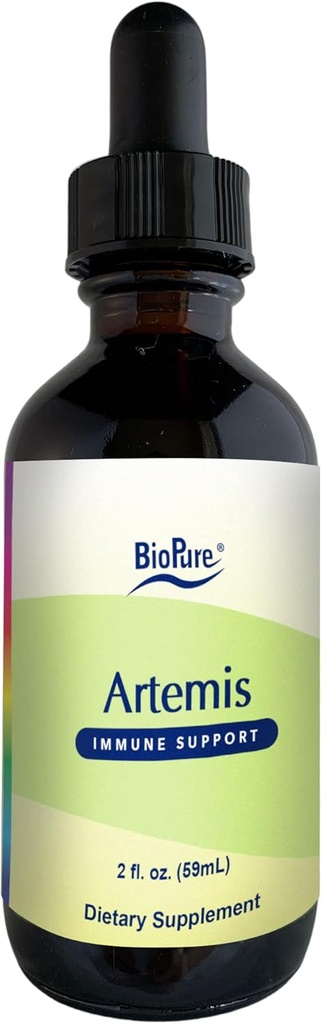 BioPure Artemis - Artemisia Annua arba Sweet Wormwood augalinis ekstraktas su bioaktyviais junginiais imuninei sistemai, gut Health, Genitarijos funkcija, mikrobiomo pusiausvyra, & Bendras sveikatingumas - 2 fl oz