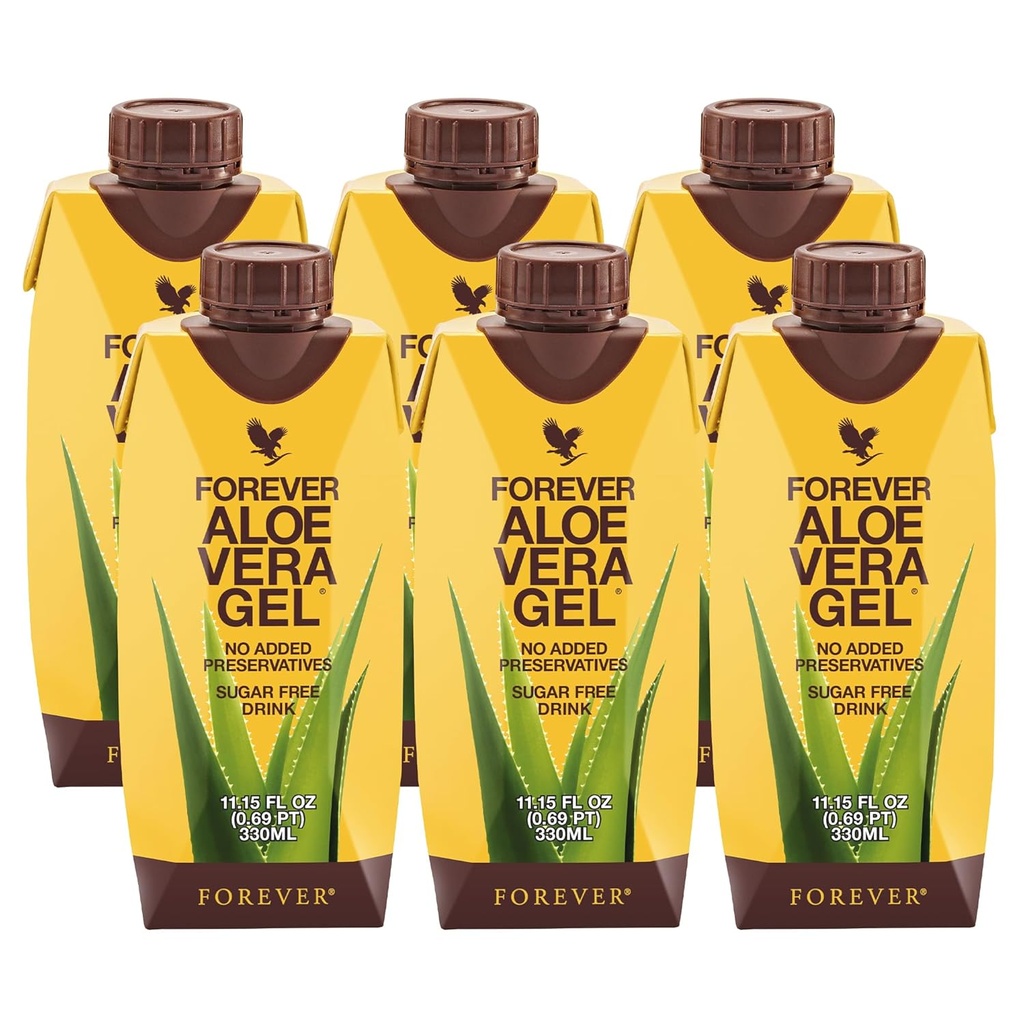Forever Living - Aloe Vera Gel - 99.7% Pure Inner Leaf Aloe Vera Juice - Preservative-Free - 11.15 fl oz (Pack of 6)