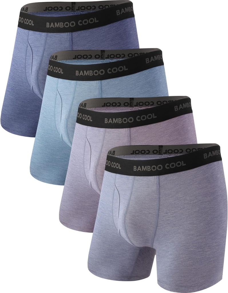 BAMBOO COOL Vyrų Ultra Breatable Apatiniai, Nėra jojantys iki boksininkas brifai su ComfortLankstus Waistband, Sudėtinė pakuotė