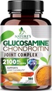 Glucosamine Chondroitin MSM 2100mg Complex - Joint Support Supplement for Joint Mobility & Comfort For Men and Women with Turmeric & Boswellia, Triple Strength Glucosamine Supplements - 180 Capsules