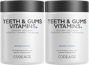 Codeage Teeth & Gums Vitaminai + Oralinis Probiotikai priedas mouth - Visas maistas Kalcis, kolagenas, Kalis, Vitaminas C, D3, K2, Cinkas - burnos priežiūros ir dantų multivitaminų papildai - 2 Pack