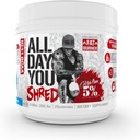 5% mityba Rich Piana AllDayYou Shred BCAA milteliai, 124; Amino rūgščių papildas svorio netekimas, 124; Elite riebalų deginimas iš anksto treniruotės energijos, drėkinimo, ištvermės ir atkūrimo (Blueberry Lemonade)