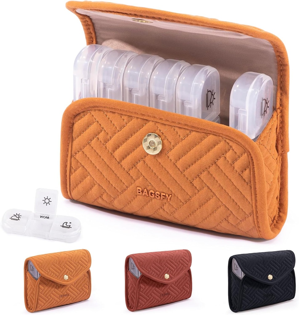 BAGSFY Savaitinis pilių Organizatorius 3 kartus per dieną į cute Fabric Pill Case, Medicina pilys Organizatorius, Pill Box, Nešiojamų kelionės pilys Case, Pill talpykla vaistams, Vitaminai, Žuvies aliejai, Priedai