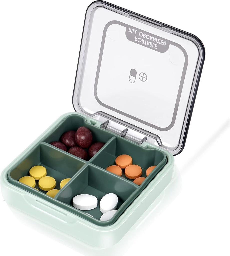 Kasdien pilys organizatorius Vitaminas Planner Portable Medicinal Box, Kelionių skyriai Pill Organizatorius Box, Drėgmės įrodymas mažas pilys dėklas Pocket išvalymas Kasdien pilys laikiklis talpyklA medicinA Vitaminas