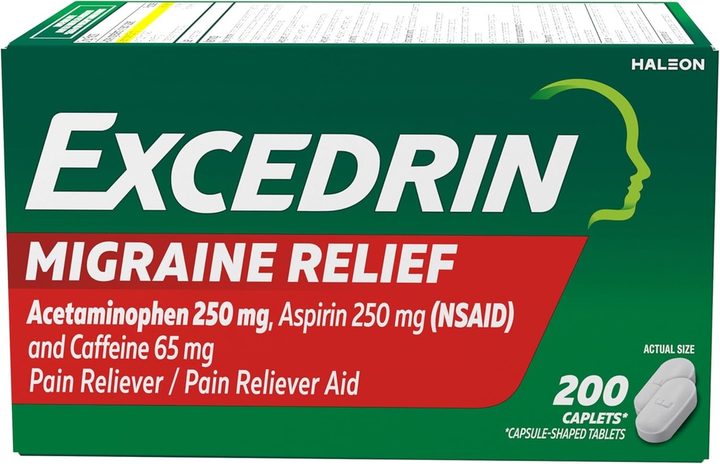 Exedrin Migrena Relief Caplets to Alleviate Migraine Simptomai - 200 Skaičiavimas