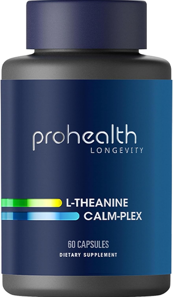 ProHealth L-Theanine Calm- Flex su GABA ir 5 -HTP (Suntheanine) (100 mg, 60 vidutinės kapsulės)