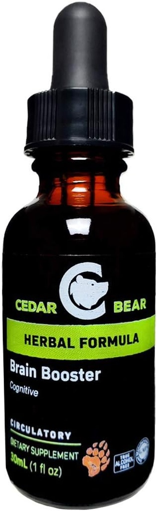 Cedar Bear Brain Booster skystųjų žolelių priedas Tai bendroji atmintis ir gyvybingumas parama 1 Fl Oz