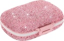 Comment Bling pill Case for Purse Medicinal Vitaminų talpyklės laikiklis Kasdien pilnų dėžučių konteineris moterims kelionių medicinos rinkinys (Pink)