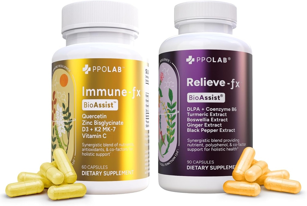 BioAssist ® Relieve- Fx + Immune- fx, Recovery Connect Detox Mood Immune Plaučių Palaikymo veiksniai, Clean Certified ®, Non-GMO