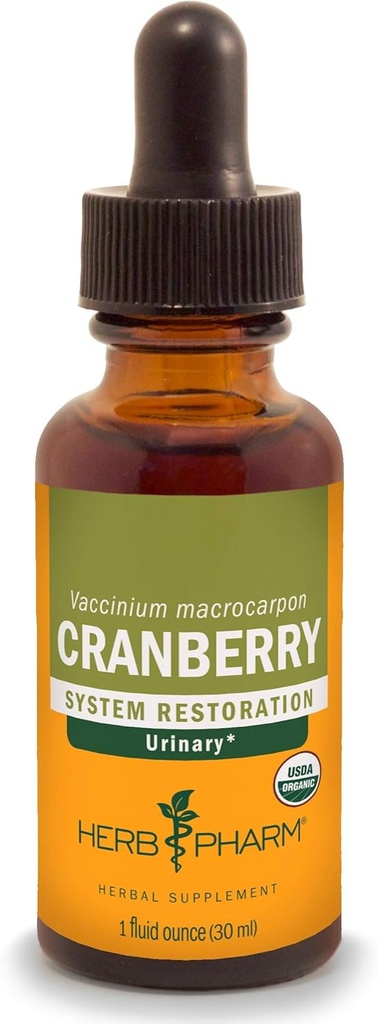 Herb Pharm Certified Organic Cranberry Liquid Extract for Urinary Tract Support - 1 Ounce