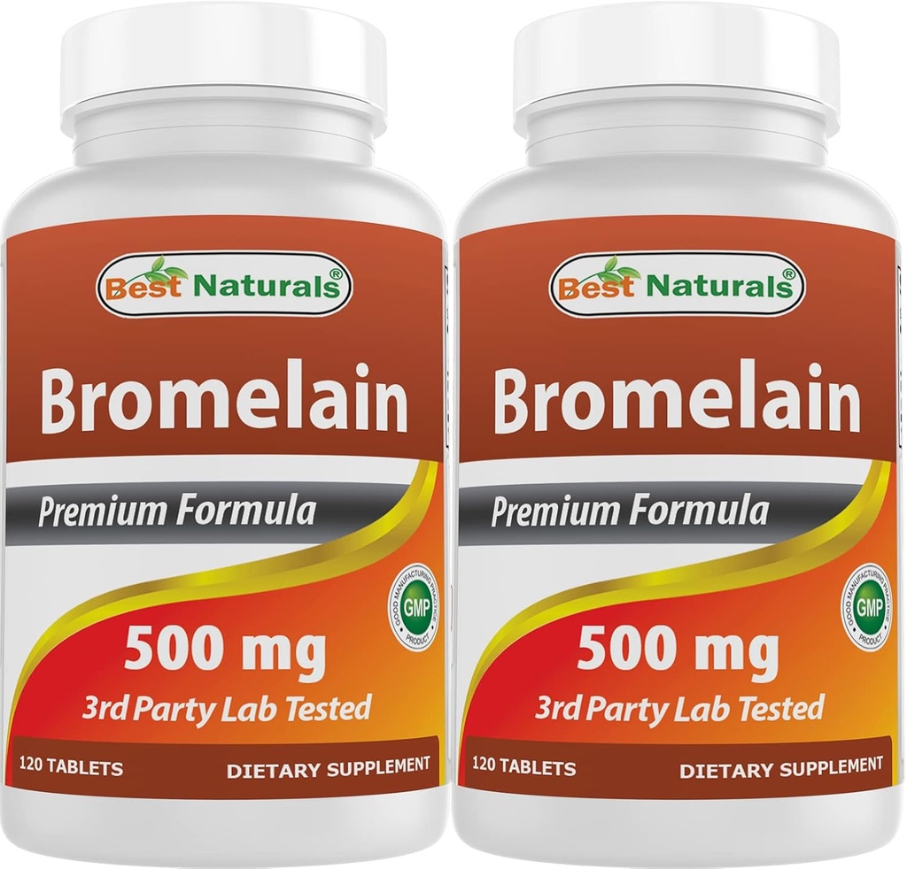 Geriausi Naturals Bromelain 500mg 120 tablečių (120 tablečių (pakuotė po 2))