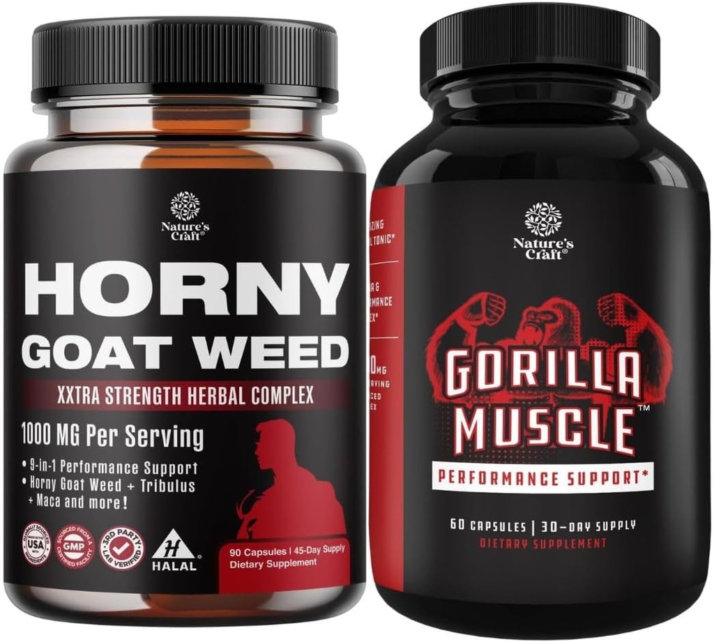Strutis Horny Goat Weed vyrų didinimo - Ekstra Stiprus Horny Goat Weed vyrams ir Extra Stiprus Testosteronas Booster vyrams - Natūralus testosterono priedas