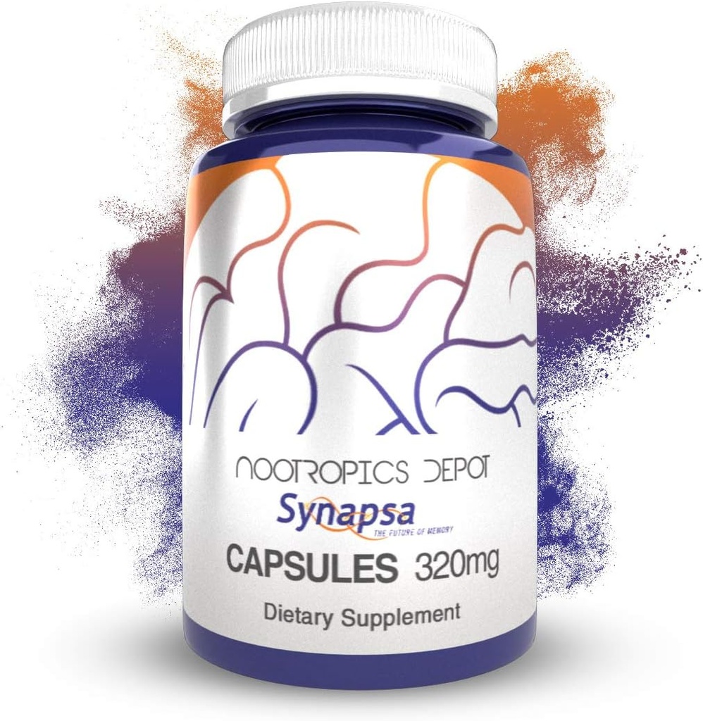 Nootropics Depot Synapsa Bacopa Monnieri Capsules | 320mg | 180 Count | Whole Plant Extract | Ayurvedic Herb | Adaptogen Supplement | to Enhance Learning, Memory and Mental Performance