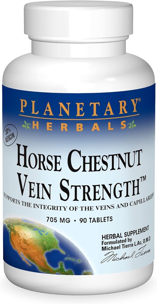Planetos Herbals Horse Chestnut Vein Stiprumas 705mg, Palaiko Vynmedžių ir kapiliarų vientisumą 90 kapsulių