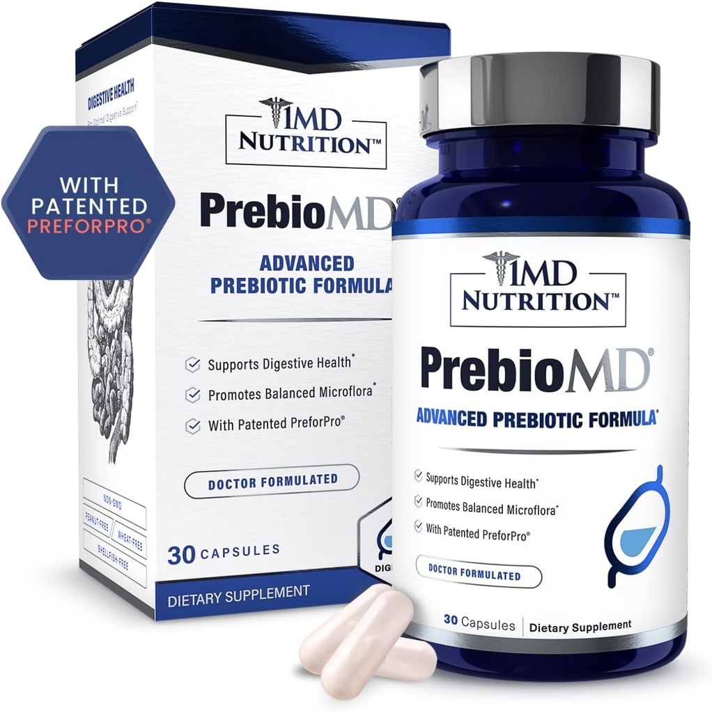 1MD Nutrition PreBioMD - Prebiotic with PreforPro ® Ş124; Remti sveiką virškinimą ir naudingas bakterijas