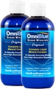 OmniBlue Ocean Mineralai - 70 + Sekti Mineralai & Skysti Magnis - Kalis, Chloridas - Mažas natris - Natūrali parama Miego, Digeuzija, Reguliarumas, Hidration & Electrolyte Balance (2-Pack 8oz)