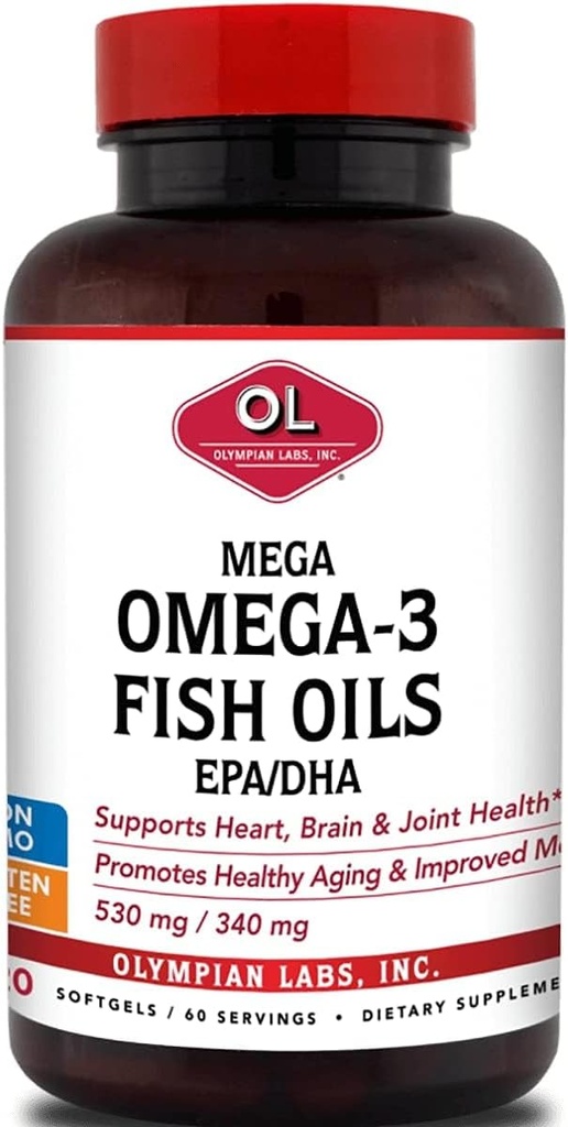Olimpian Labs Mega Omega 3 Žuvies aliejai, 60 sevings, 3148
