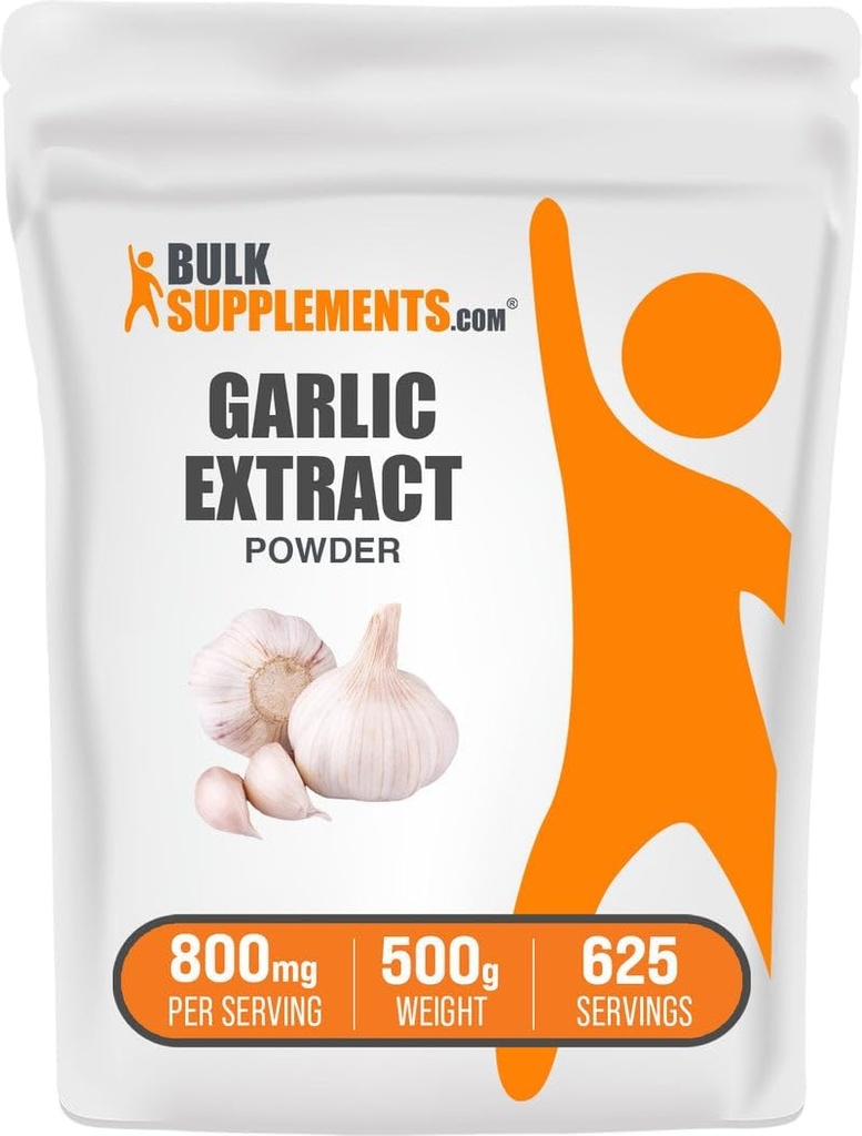 BulkSupples.com Česnakų ekstraktas Milteliai - Česnakų papildai, Žolelių papildas, Allium Sativum - Žolelių & Gluten Free, 800mg / serving, 500g (1,1 lbs) (pakuotė iš 1)
