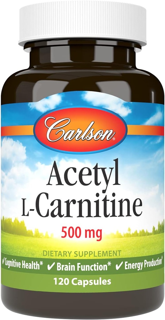 Carlson Labs Aceyl L- Carnitine, 500 mg, 120 kapsulių