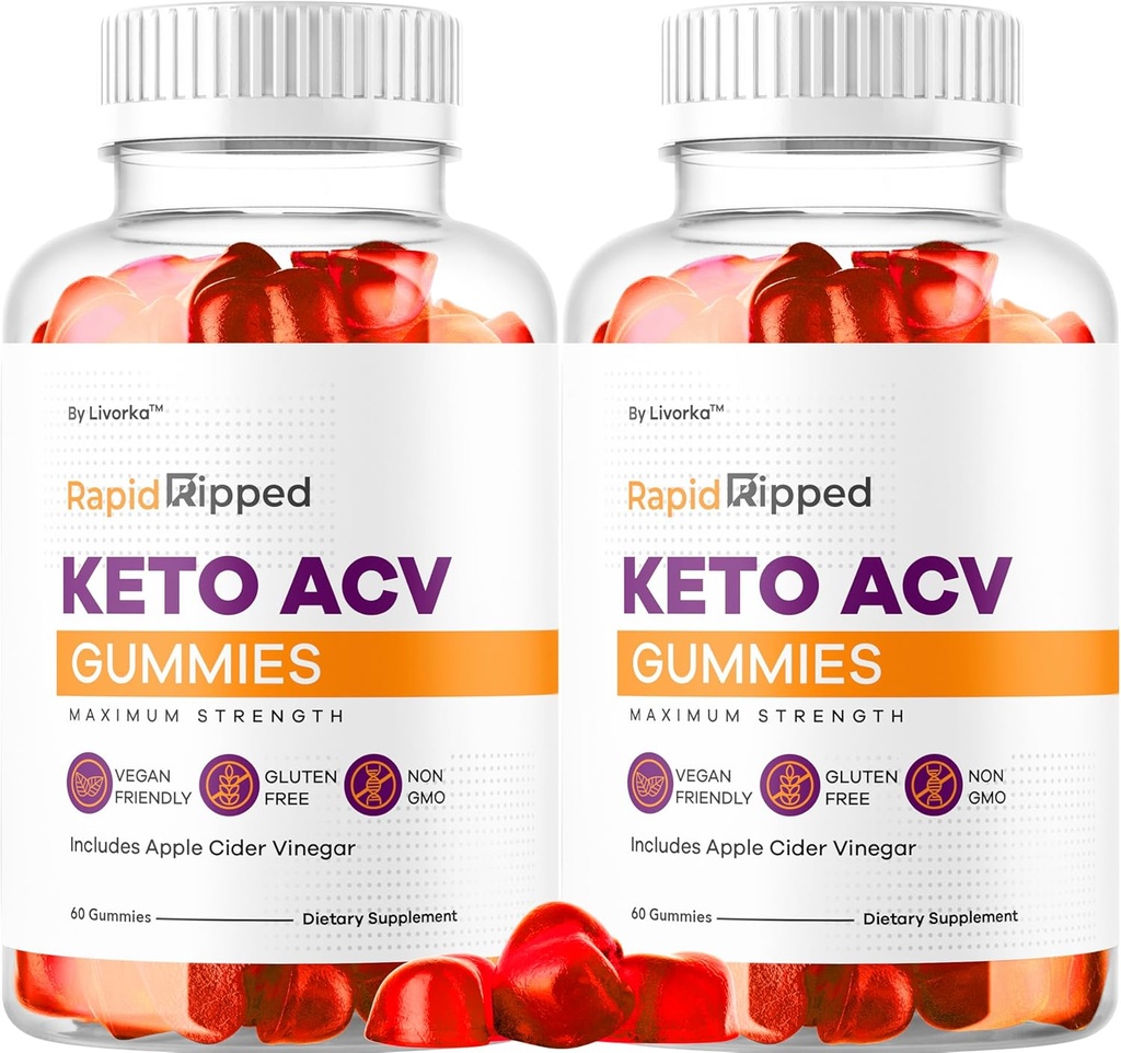 (2 Pack) Rapid Ripped Keto ACV Gummies Support, Rapidriped Keto Plus Apple Cider Vinact Gummy Advanced Formulės 1050MG, All Natural Gomitas Atsiliepimai, 120 Gummies 2 Mėnesiams