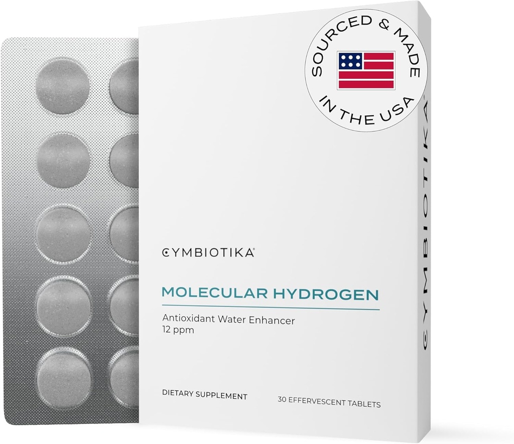 CYMBOOTIKA H2 Molecular vandenilio vandens tabletės su magnio, energijos boost, Gluten Free, Keto Antioksidantas Geriamasis, Greito tirpinimo papildai, Padeda kovoti su uždegimas & Stress 30 tabletės, 12 ppm