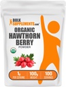 BulkSupples.com Organic Hawthorn Berry Mills - Žolelių papildas, Hawthorn Berry Organic - Vegan & Gluten Free, 1g per Serving, 100g (3.5 oz) (Pakuot 1)