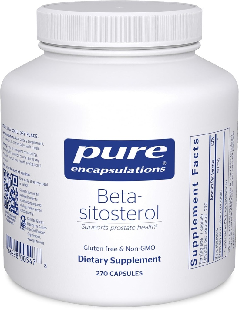 Pure Encapsulations Beta-Sitosterol ® 124; Addition for Šlapimo tėkmės ir sveikatos apsaugos * Bendrijoje 124; 270 Capsules