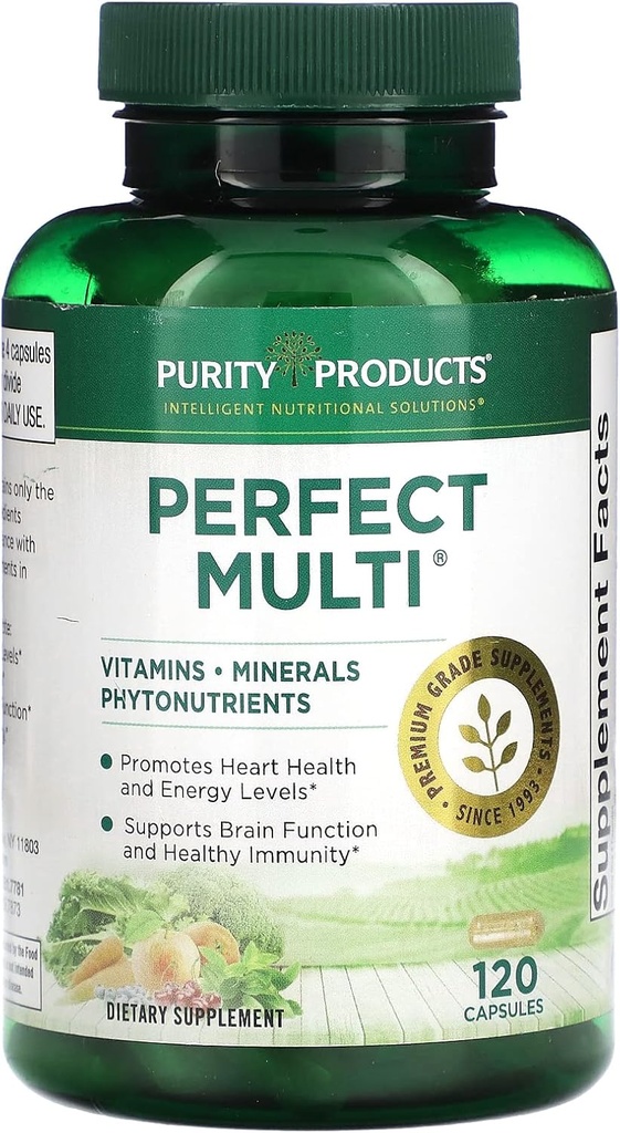 Grynumas Produktai Perfect Multiple - Multivitaminas supakuotas su vitaminais, mineralais ir fitonutrientais - 60 pusryčių per maistines medžiagas - Sveikos imuninės sistemos palaikymas, Normalus energijos lygis - 120 kapsulių (1)