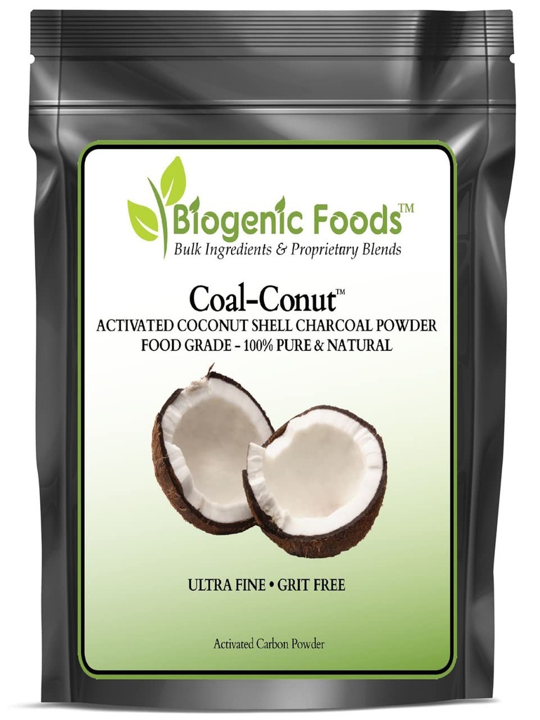 Coal- Conut ™ - Aktyvintas kokoso shell Charcoal Fine Husk Food Quality Mill (Ultra- Fine) - Ekologiškas naudojimas Patvirtintas
