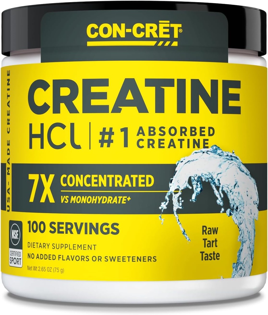 CONO- CRET kreatino HCl milteliai 124; raumenys, kognityvinis, Cellular Energy Support ® 124; No Bloating or Cramps ® 124; JAV Pagaminta & NSF Sertifikuota 124; Unflavored (100 Tarnavimas)