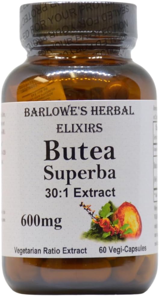 Barlowe 's Žolinių Elixirs Butea Superba ekstraktas 30: 1 maždaug 124; 600 mg vienoje kapsulėje maždaug 124; tajų vyriškoji vitality Herb, 124; 60 Vegano kapsulių, 124; High Flavonoide content, 124; Stearate-free, Stiklas buteliuose