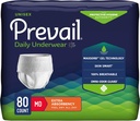 Prevail Dienos apsauginiai apatiniai - Unisex Suaugusiųjų apatiniai - Vienkartiniai Suaugusiųjų vystyklai vyrams ir moterims - Maksimalus Absorbency - Vidutinis - 80 Skaičiavimas (4 pakuotės po 20)