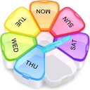 Didelės savaitės medicinos organizatorius, OAAO Gėlių XL 7 Diena Nešiojamų piliulių Dėžutė Vitaminas, Menkės kepenų aliejus, papildai, Artritas Draugiškas...