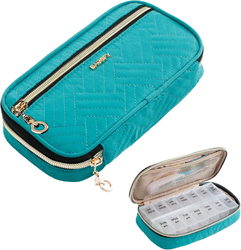 BAGSFY pilių organizatorius Case 2 Times a Day- Savaitės medicinos organizatorius Kelionių pilys dėžutė su išimama 7 dienų medicinos dėklas konteineris žuvų aliejus, vitaminas, priedas