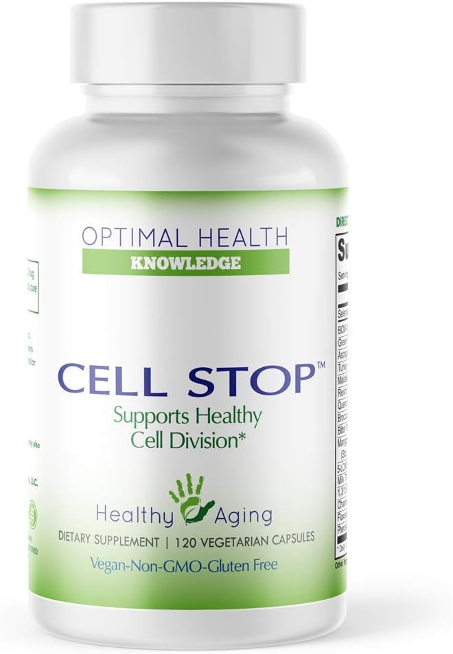 CELL STOP - Galinga ląstelių division Support, Propritity Blend apima Curcumin, Green Tea, Reishi Mushroom, Turkey Tail Mushroom, Brokolių ekstraktas, 1,3 / 1,6 Beta Glucan, ir kt. - 120 Veggie Capsules