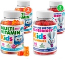 DR. MORITZ Alderberry Gummies vaikams (60 Count 2 Pack) ir vaikams Multivitaminų Gummies Bundle (60 Count, 2 Pack) - vaikų imuninei paramai ir bendrai sveikatai