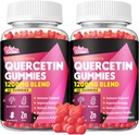 Quercetin Gummies - Quercetinas su vitaminu C ir cinku + bromelainu + šeivamedžio uogų + Vitaminas D3-1200mg Quercetin papildai vaikams ir suaugusiesiems Imunitetas ir alergijos palaikymas (2 rinkinys)