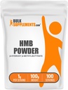 BulkSupplemen.com HMB Milteliai - kaip kalcio HMB, beta- hidroksibeta- metilbutiratas - HMB miltelių papildai, Gluten Free - 1g per Serving, 100g (3,5 oz) (pakuotė 1)