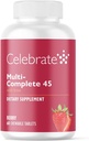 Celebrate Vitaminai Multi-Complete Chewables, 45mg Iron - Dienos Bariatric Multivitaminų Sleeve Gastrectomy ir Skrandžio Bypass chirurgijos pacientai - Eteriniai vitaminai ir mineralai - Berry (60 tablečių)