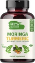 Organic Moringa Oleifera Milteliai & Turmerijos Šakniakampis milteliai su Blackpirus 120 Capsules ® 124; Pagaminta su Organic Moringa, Turmerijos ir Black Pepper ® 124; Vegan, Gluten- Free ir Non- GMO.