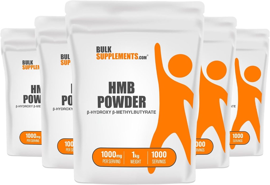 BulkSupples.com HMB milteliai - kaip kalcio HMB, beta- hidroksibeta- metilbutiratas - HMB miltelių papildai, Gluten Free - 1000mg / serving, 5kg (11 lbs) (pakuotė 5)