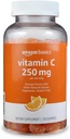 "Amazon" pagrindai Vitaminas C 250 mg Gummies, Oranžinė, 150 Skaičiavimas (2 per Tarnavimas), Imuninė sveikata (anksčiau Solimo)