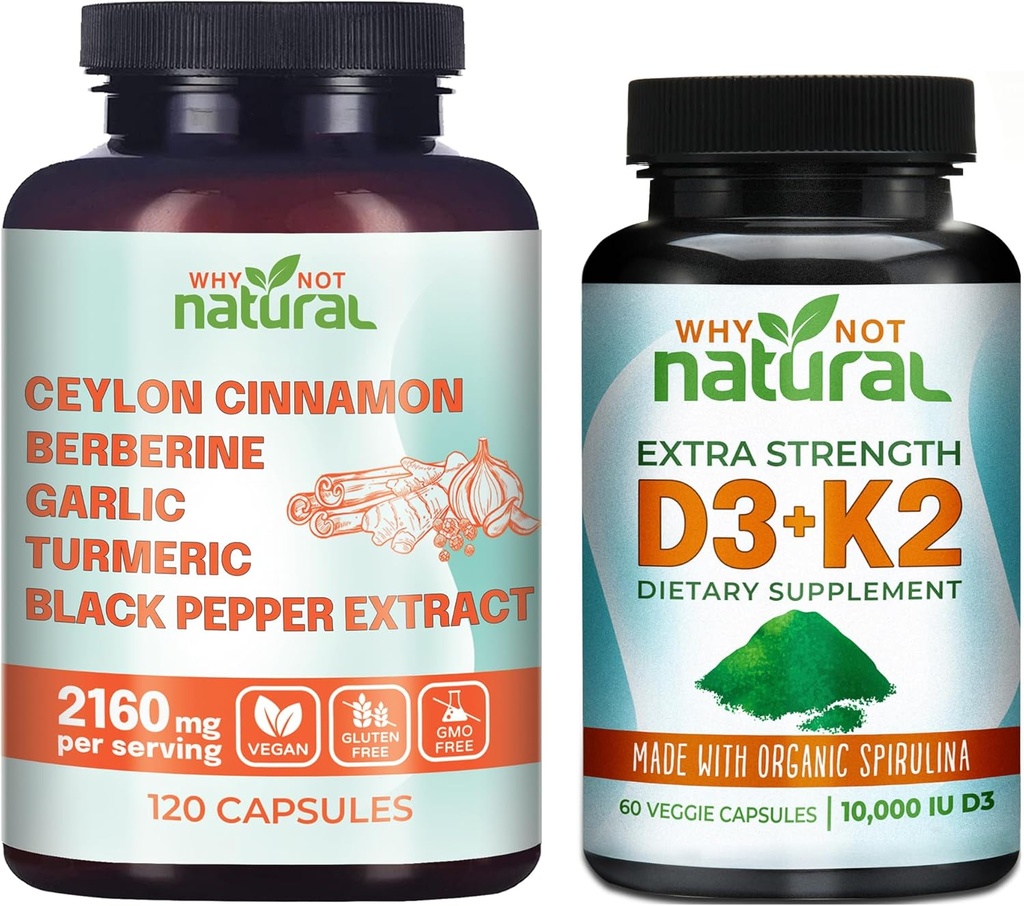 Why Not Natural Ceylon Cinnamon with D3K2 Capsules